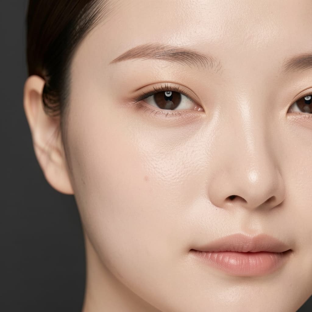 대상A의 매끈한 피부결·정돈된 모공 매크로